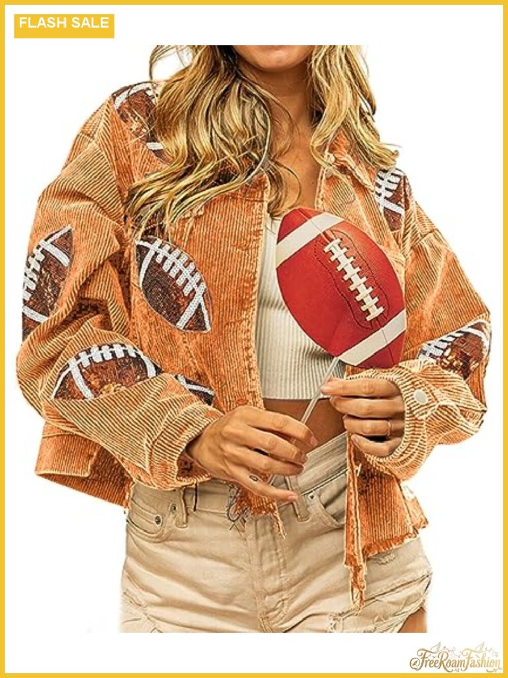 Women's Vintage Distressed Cropped Corduroy Jacket Oversized Frayed Sequin